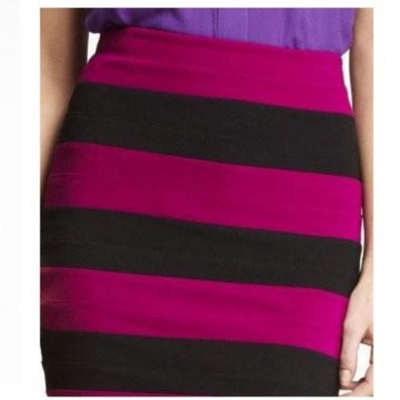 Express Pink & Black Bandage Skirt NWT - Picture 2 of 2